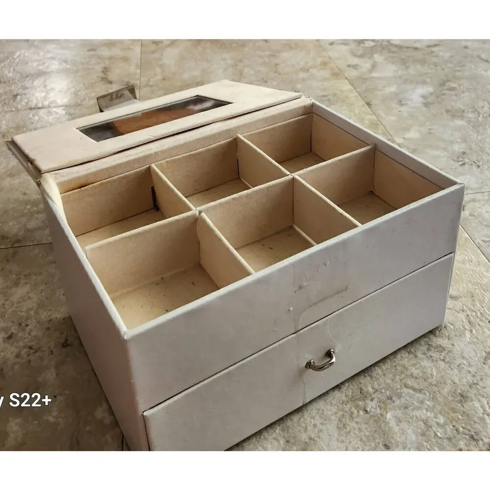 N4 Girls jewelry box to decorate 10X6x6 Drawer Mirror and Several Compartments